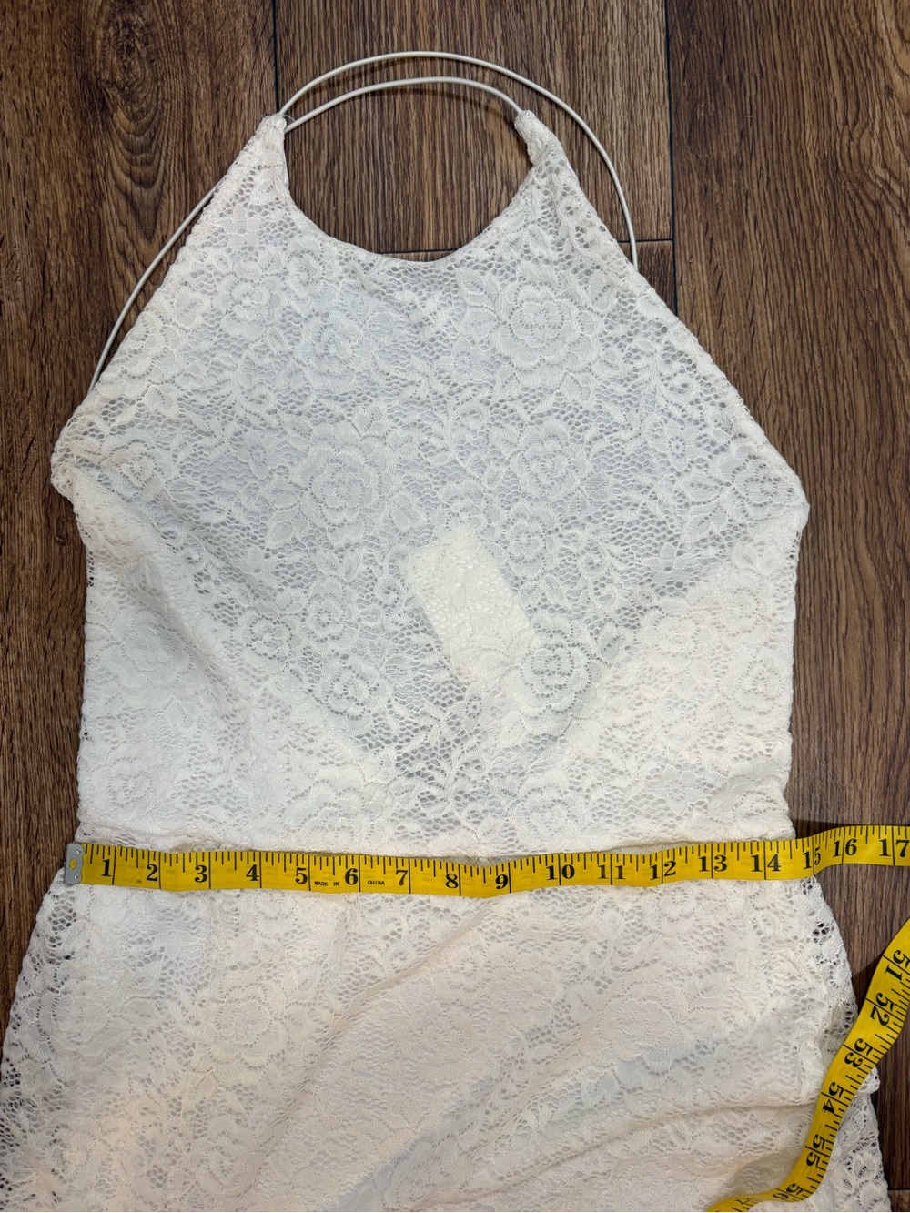 NWT Ivory Lace Maxi Dress Large Boho Beach Bridal Romantic Side Slit Cottagecore - Picture 5 of 8